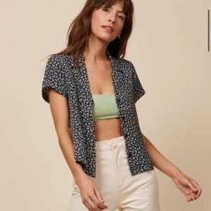 Lena Button Down in Petite Floral